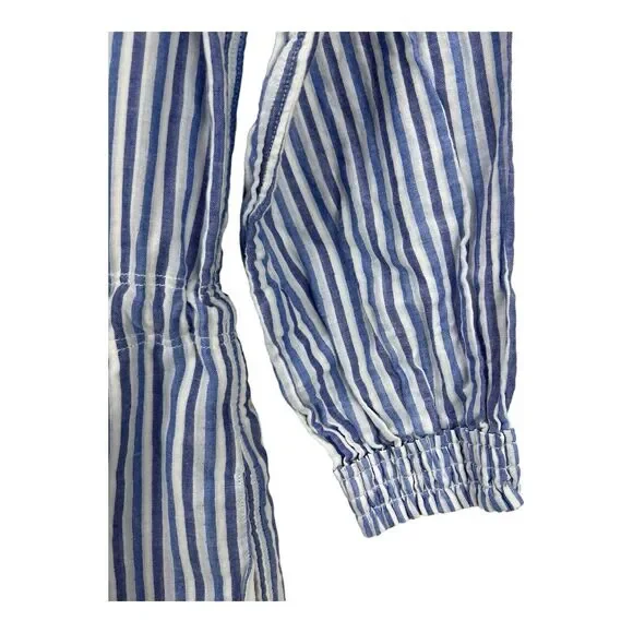 Rag & Bone Drew Off Shoulder Mini Dress Tunic MED Blue Stripe Cotton - Picture 4 of 13